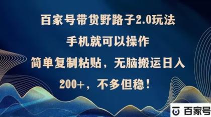 百家号带货野路子2.0玩法，手机就可以操作，简单复制粘贴，无脑搬运-颜夕资源网-第12张图片