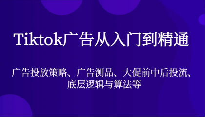 Tiktok广告从入门到精通，广告投放策略、广告测品、大促前中后投流、底层逻辑与算法等-颜夕资源网-第12张图片