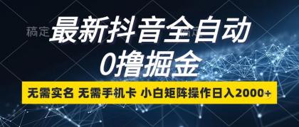 最新抖音全自动0撸掘金，无需实名，无需手机卡，小白矩阵操作日入2000+-颜夕资源网-第12张图片