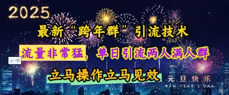 “跨年群”引流，流量非常猛，单日引流两人满人群，立马操作立马见效【揭秘】-颜夕资源网-第12张图片