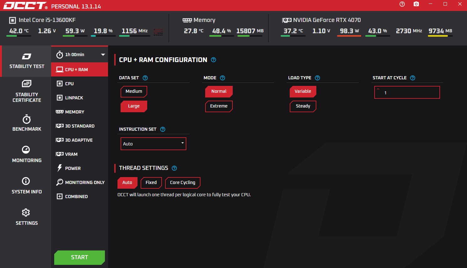 OCCT电脑硬件测试 v13.1.14.99 便携版-颜夕资源网-第12张图片