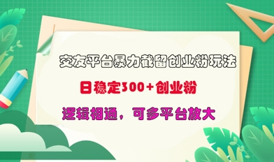 交友网站暴力行为截留自主创业粉游戏玩法，日平稳300 精确自主创业粉，逻辑性互通，可全平台变大-颜夕资源网-第10张图片